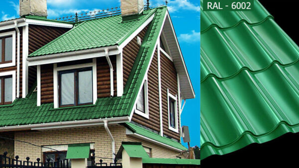 Металлочерепица Pruszynski Szafir 400 мм | RAL 3005 |  0,45 мм — изображение 7