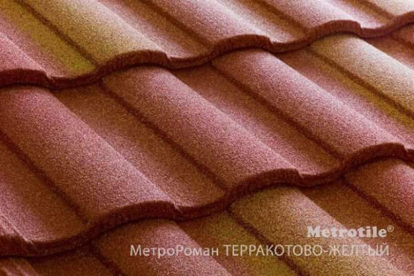 Композитная металлочерепица Metrotile Roman Bordeaux — изображение 5