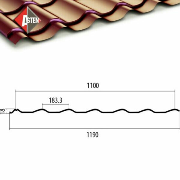Металлочерепица KapitelSteel RAL 8017 PE 0,5 мм (Бельгия) с доставкой в Днепр. — изображение 3