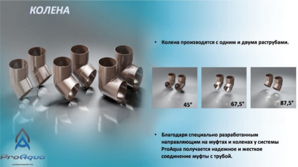 Колено трубы 67,5° ProAQUA Ø90 мм, (Система 125/90) — изображение 8