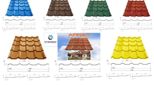 Металлочерепица AFINA 0,45 мм PEMA RAL 3011 Optima Steel — изображение 9