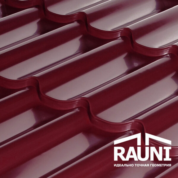 Металлочерепица RAUNI STANDART RAL 3005  РЕМА 0.45 мм Китай — изображение 5