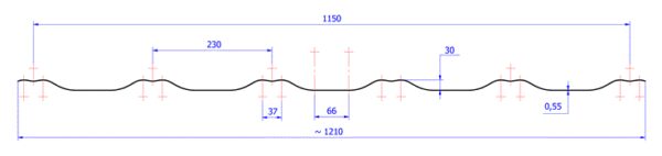 МЕТАЛЛОЧЕРЕПИЦА 0,45 мм- OMEGA НВН RAL 8017 — изображение 4
