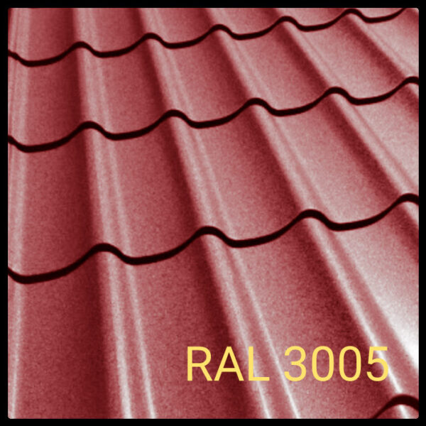 Металлочерепица Rauni RAL 3005 (бордовая) MAT 0,45 Standart — изображение 2