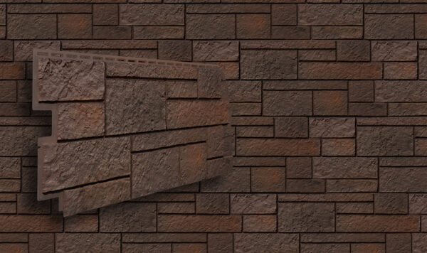 Фасадная Панель VOX Solid SandStone Dark Brown (1 х 0,42 м) — изображение 2