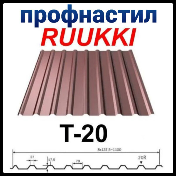 Профнастил T 20-27-1100 / 0,5 мм / Ruukki / ROUGHMATT RR 11 — изображение 4