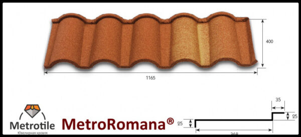 Композитная черепица Metrotile Romana ( Terra-Cotta ) — изображение 8