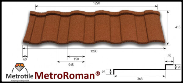 Композитная черепица Metrotile Roman (Роман) Terra-cotta — изображение 7