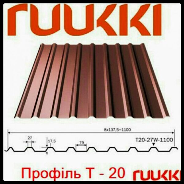 Профнастил Т 20 | Ruukki | 0,45 мм | Polyester | — изображение 3