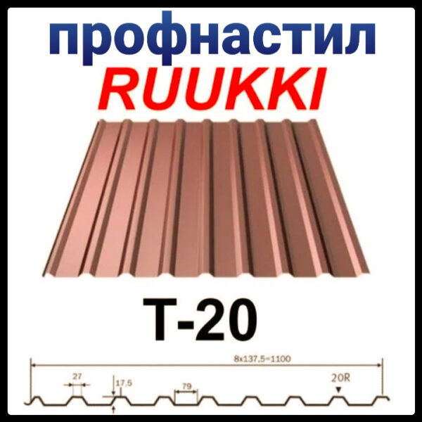 Профнастил Т 20 | Ruukki | 0,45 мм | Polyester | RR 750 — изображение 6