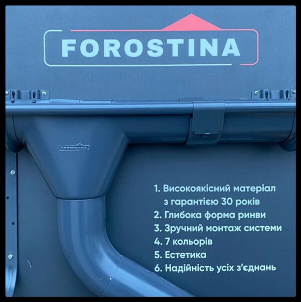 Желоб водосточной системы Forostina 2 м | 128 мм | RAL — изображение 7