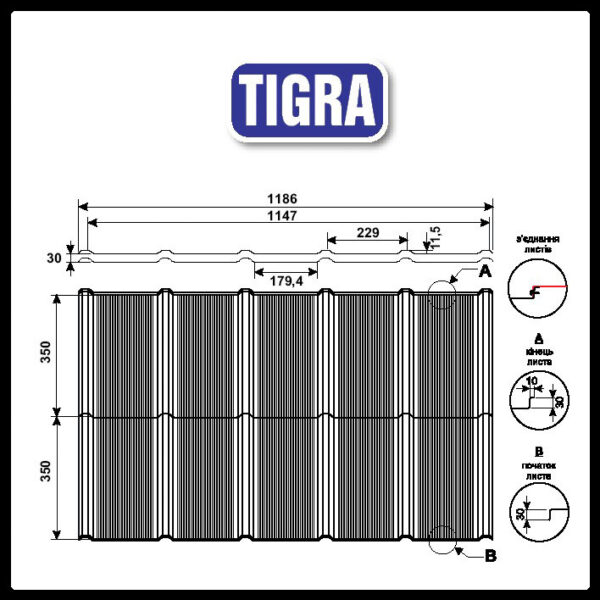 Модульная черепица — TIGRA (0.803 м.кв) РЕМА RAL 6005 — изображение 9