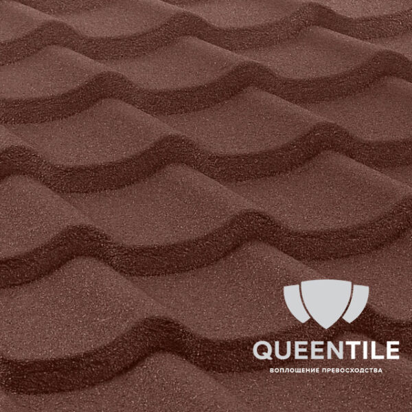 Композитная черепица QueenTile Standard 6-тайловый Brown — изображение 2