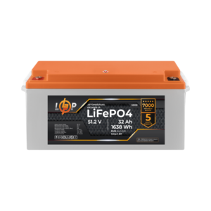 Акумулятор LP LiFePO4 51,2V - 32 Ah (1638Wh) (BMS 64A/32А) пластик LCD Smart BT