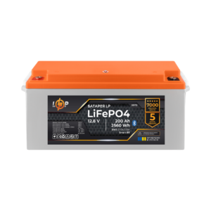 Акумулятор LP LiFePO4 12,8V - 200 Ah (2560Wh) (BMS 200A/100А) пластик Smart BT