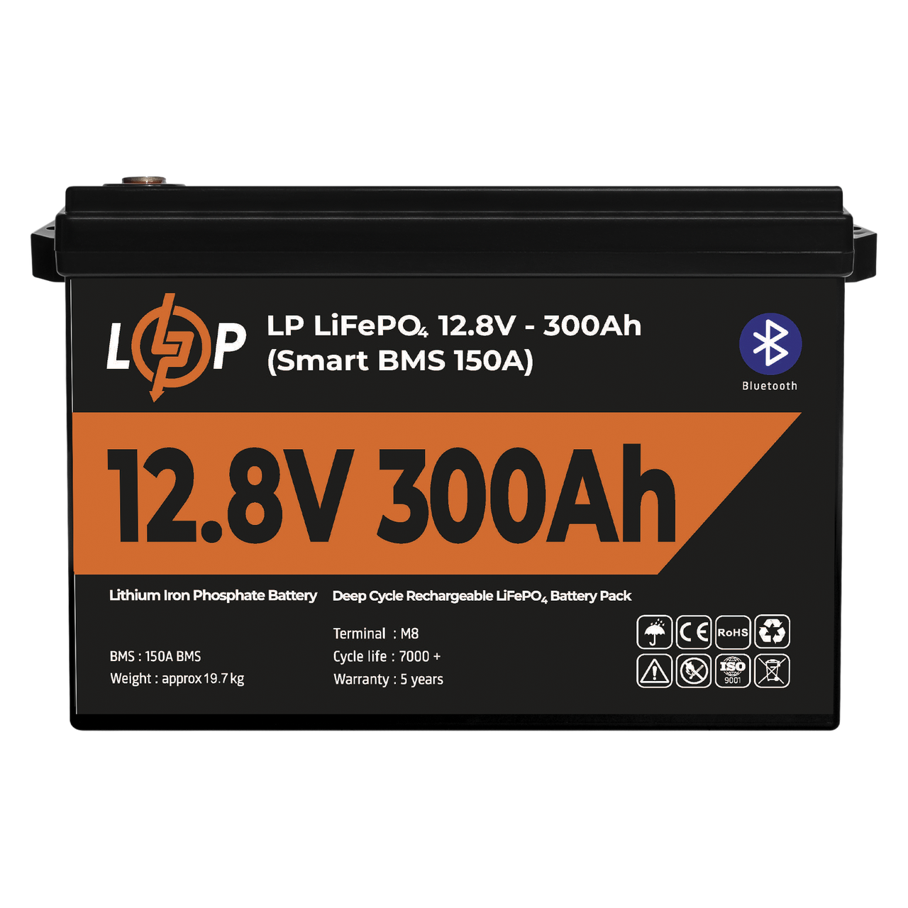 Акумулятор LP LiFePO4 12,8V - 300 Ah (3840Wh) (Smart BMS 200А) з BT пластик — изображение 2