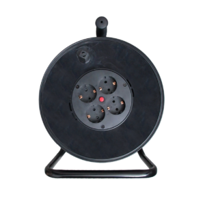 Подовжувач на котушці LP 50м (ПВС 3*1,5), 4 гнізда із заземлюючим контактом до 3.5 кВт