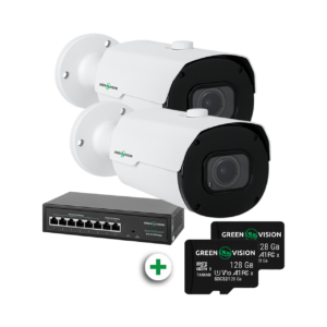 Комплект відеоспостереження з функцією розпізнавання автомобільних номерів на 2 IP камери GV-801