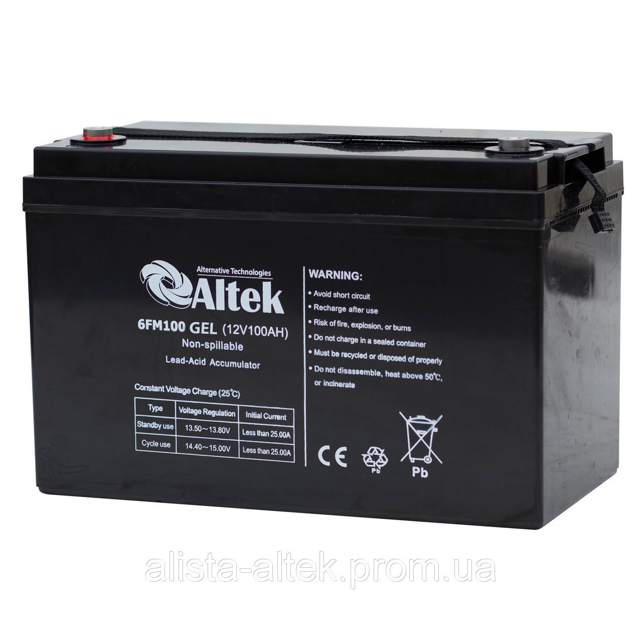 Акумуляторна батарея Альтек 100 А·год GEL — изображение 2